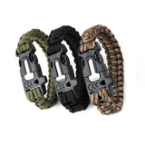 4in1 9" Military Self-Rescue Paracord Rope Parachute Cord Wristband Flint Fire Starter Whistle Kit-UltimateCreek - Life is Outdoors