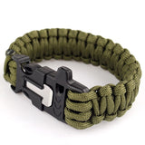 4in1 9" Military Self-Rescue Paracord Rope Parachute Cord Wristband Flint Fire Starter Whistle Kit-UltimateCreek - Life is Outdoors