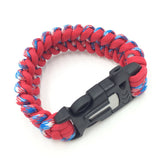 4in1 9" Military Self-Rescue Paracord Rope Parachute Cord Wristband Flint Fire Starter Whistle Kit-UltimateCreek - Life is Outdoors