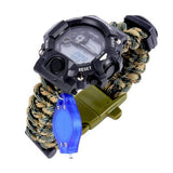 6 in 1 multifunctional Kit Paracord Waterproof LED Watch With Compass Flintstones Light-UltimateCreek - Life is Outdoors