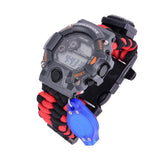 6 in 1 multifunctional Kit Paracord Waterproof LED Watch With Compass Flintstones Light-UltimateCreek - Life is Outdoors